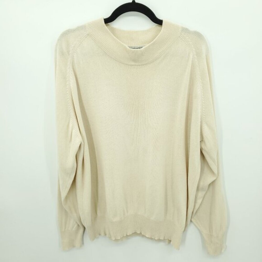WinterSilks Silk/Cashmere Boat Neck Sweater 2X Cream